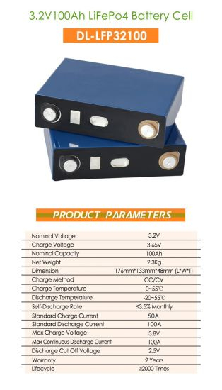 Batería de fosfato de hierro y litio de ciclo profundo LiFePO4 24V 100ah Caja