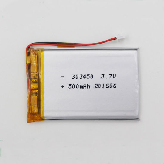 Célula de batería recargable del polímero de la ión de litio de la batería de 3.7V 500mAh Lipo 303450