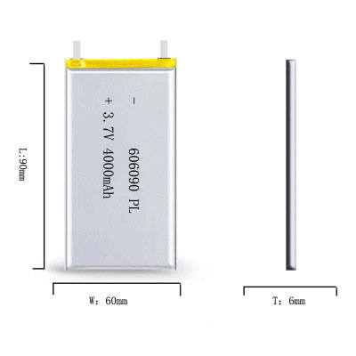 Célula de batería del polímero de litio de la batería de 3.7V 4000mAh Lipo 606090