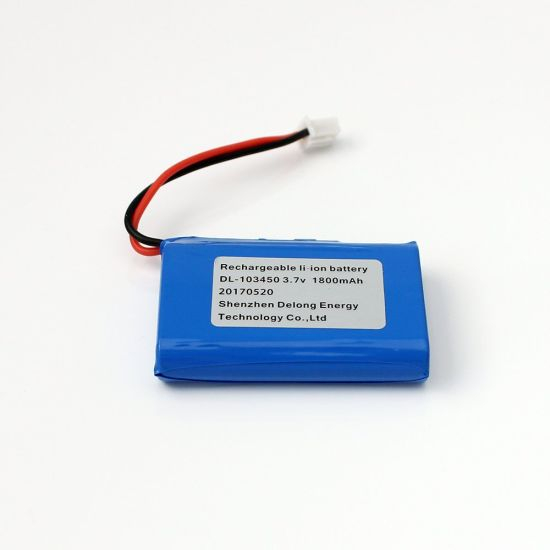 Batería recargable de iones de litio de Shell de aluminio de 3.7V 1800mAh 103450 con conector Jst