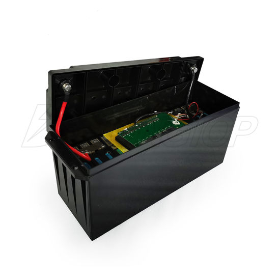 Batería de ciclo profundo LiFePO4 12V 300ah Li Ion Tithium Battery con carcasa de plástico incorporada en BMS