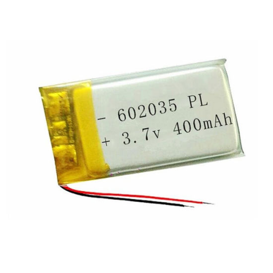 Batería de polímero de litio recargable 602035 3.7V 400mAh con PCM