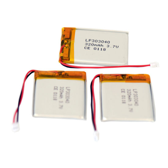 303040 Célula li-ion recargable de la batería de Lipo de 3.7V 320mAh para los productos electrónicos