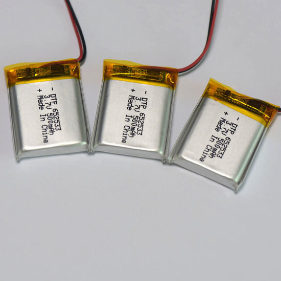 Batería recargable del polímero de la célula de batería de Lipo 500mAh 3.7V con el PCM 652533