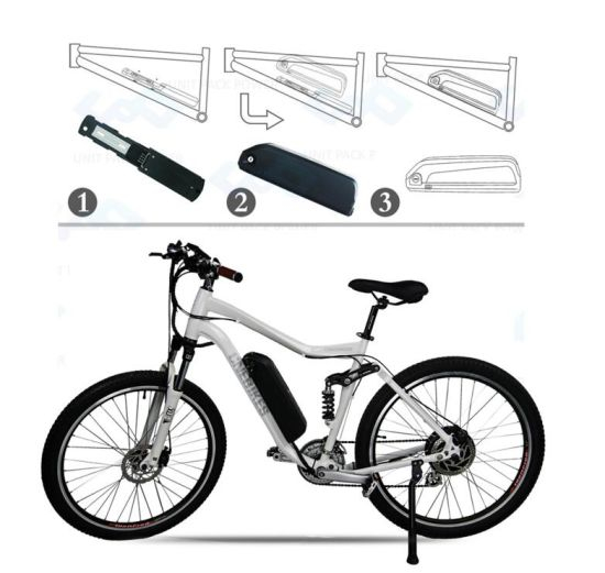 Batería de litio 48V 17.5ah de la bici eléctrica del tubo descendente de Hailong para la bici de 850W