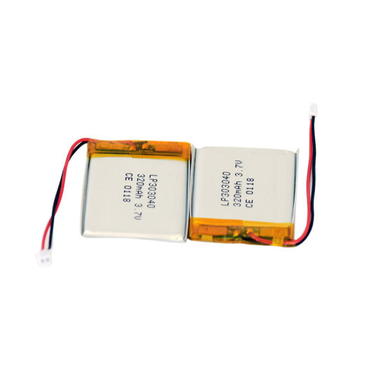 303040 Célula li-ion recargable de la batería de Lipo de 3.7V 320mAh para los productos electrónicos