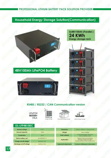 Paquete de batería de 48V 100ah LiFePO4 con celda de batería prismática LiFePO4 de 3.2V 100ah para batería de energía solar